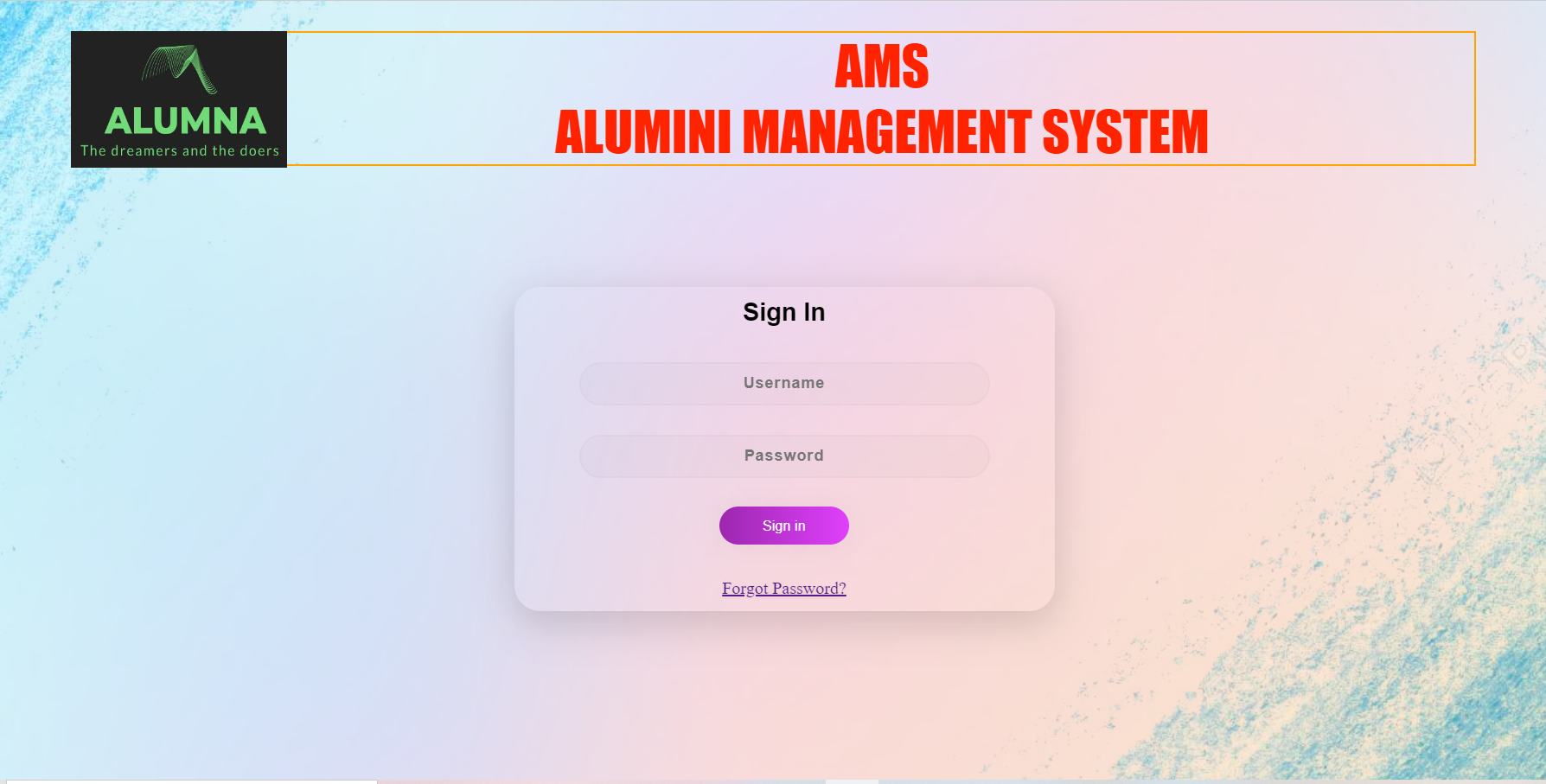 AMS- Alumni Management System